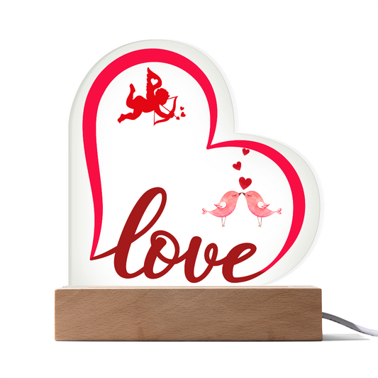 Valentine Love Heart Acrylic Plaque For Couple