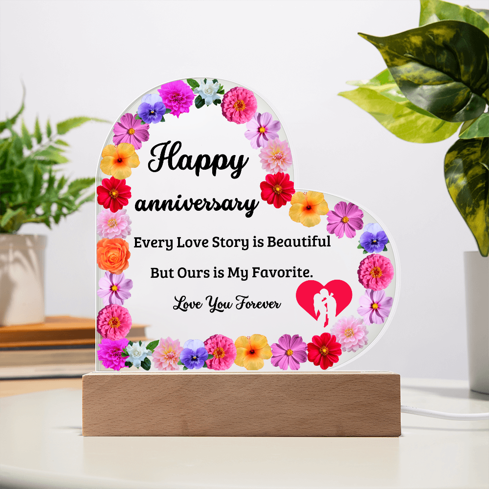 Anniversary Heart Acrylic Plaque