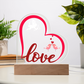 Valentine Love Heart Acrylic Plaque For Couple