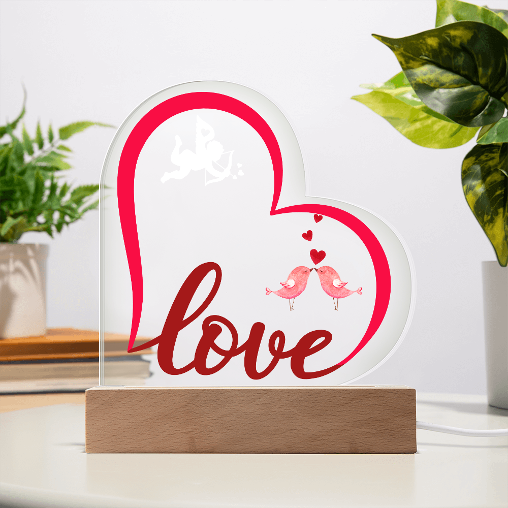 Valentine Love Heart Acrylic Plaque For Couple