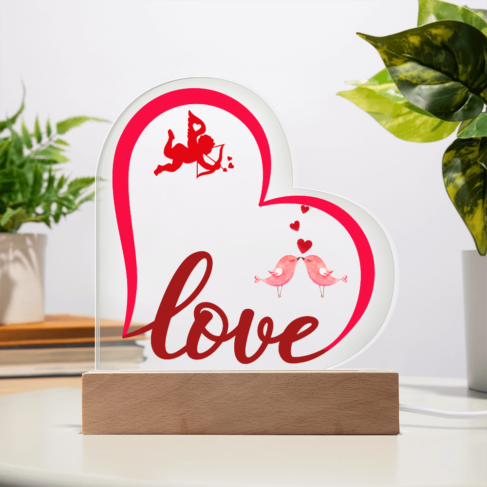 Valentine Love Heart Acrylic Plaque For Couple