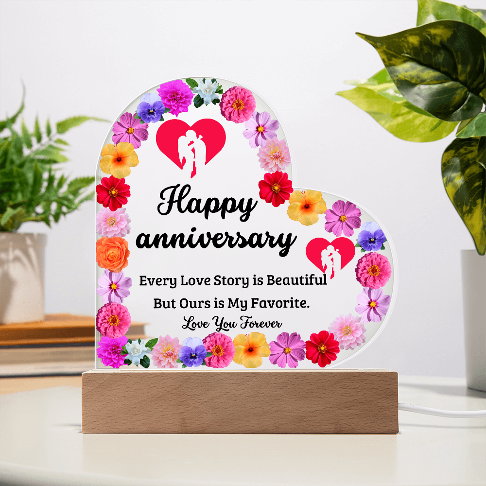 Couple Anniversary Heart Acrylic Plaque