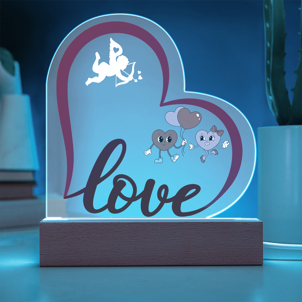 Love Heart Acrylic Plaque Gift for couple