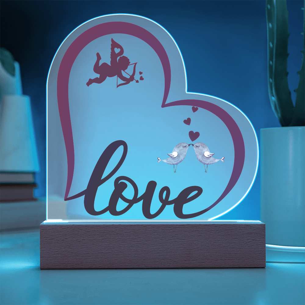 Valentine Love Heart Acrylic Plaque For Couple