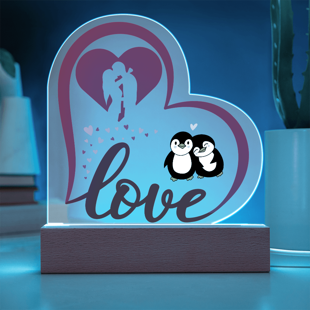 Love You Heart Acrylic Plaque