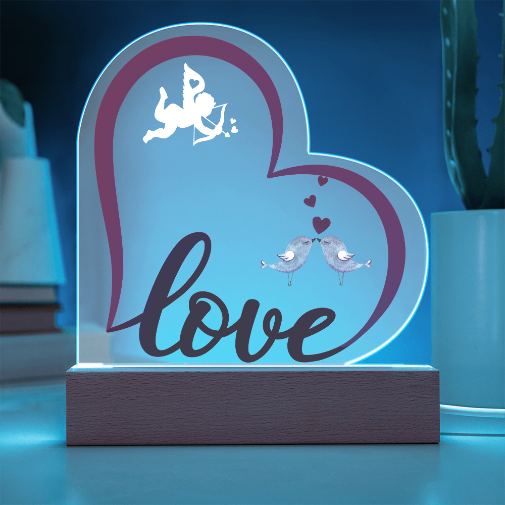 Valentine Love Heart Acrylic Plaque For Couple