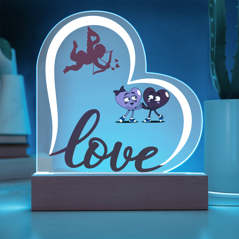 Valentine Love Heart Acrylic Plaque For Couple