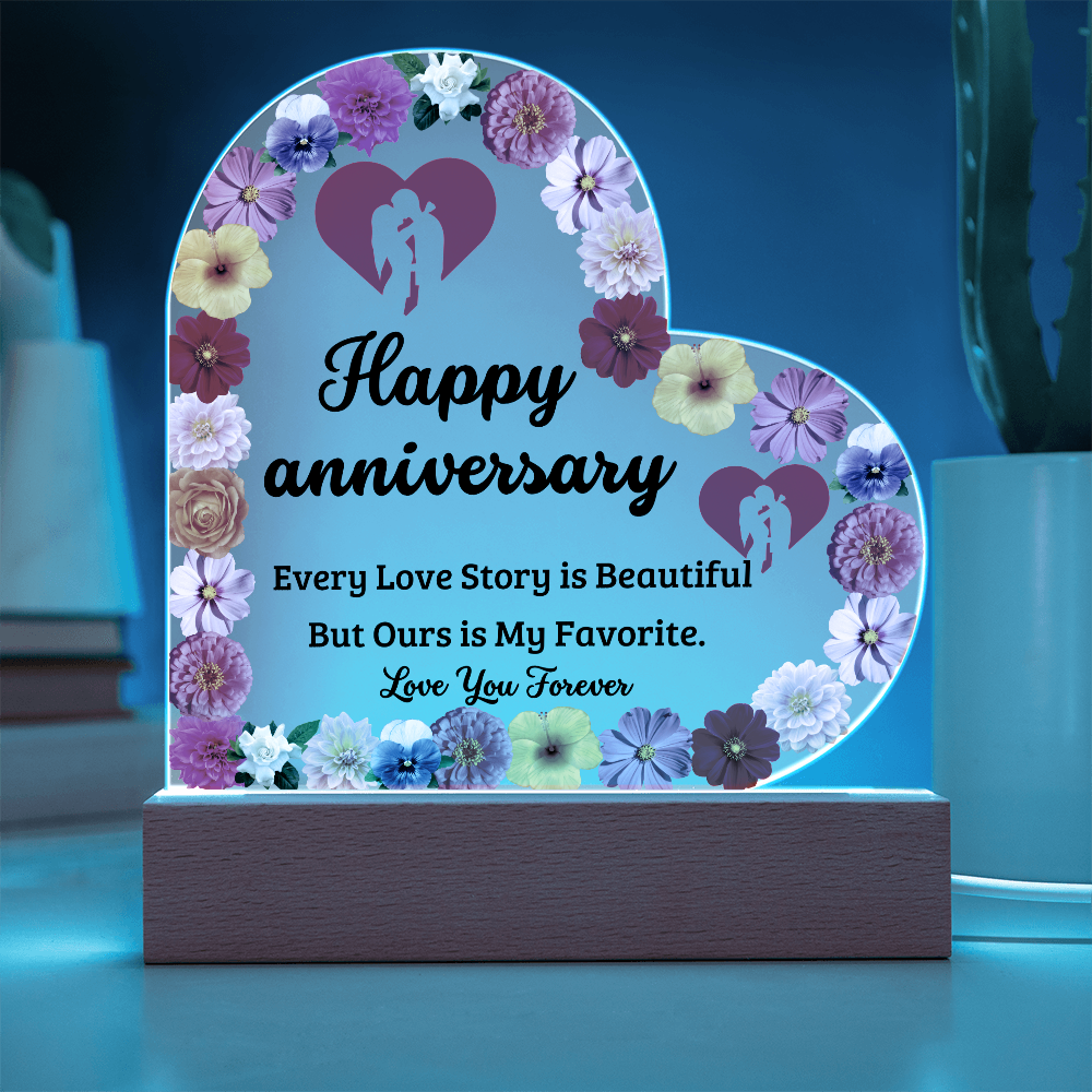 Couple Anniversary Heart Acrylic Plaque