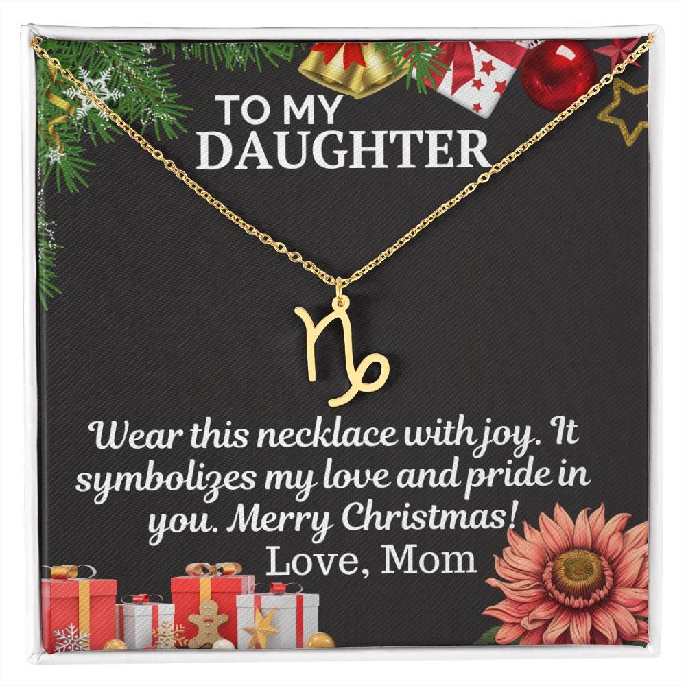 Gift To My daughter from Mom - Zodiac Symbol Necklace - Giftsmojo