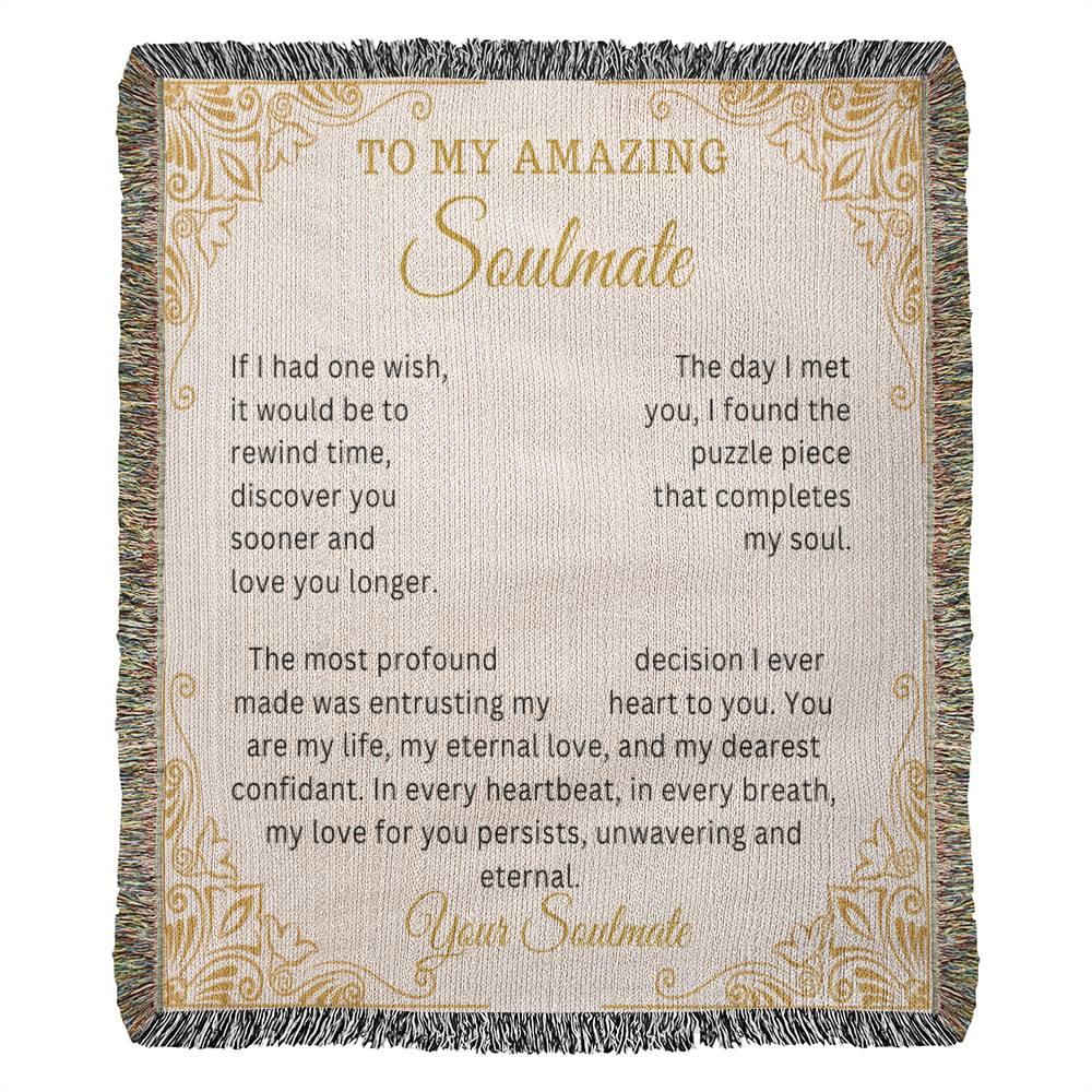 Custom Blanket For Wife Soulmate Heirloom Woven Blanket 