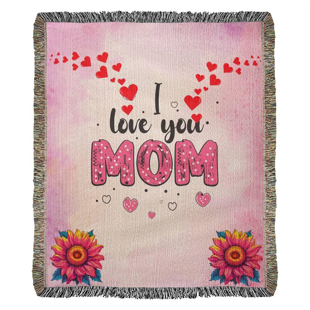 I Love You, Mom" Heirloom Woven Blanket