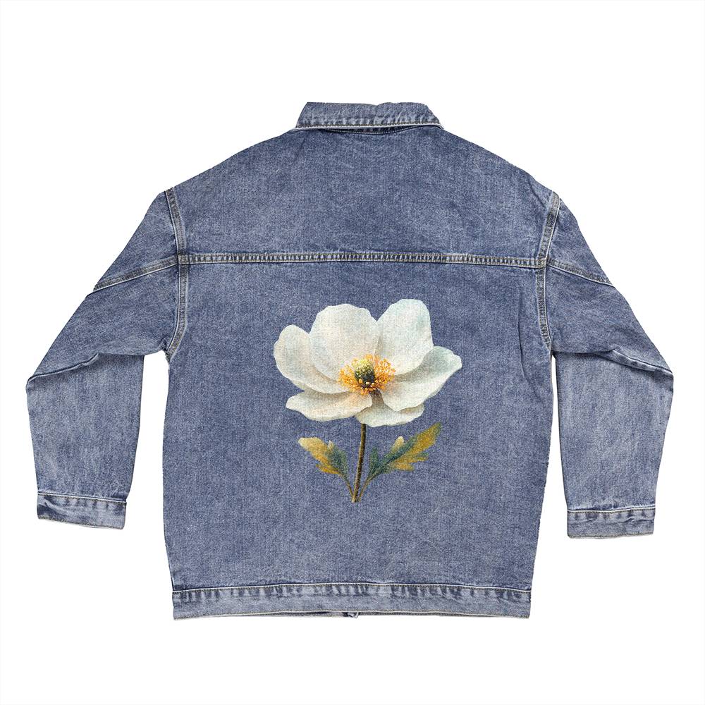 Custom-designed Floral Oversized Women's DTG Jacket - Plant Lover Gift