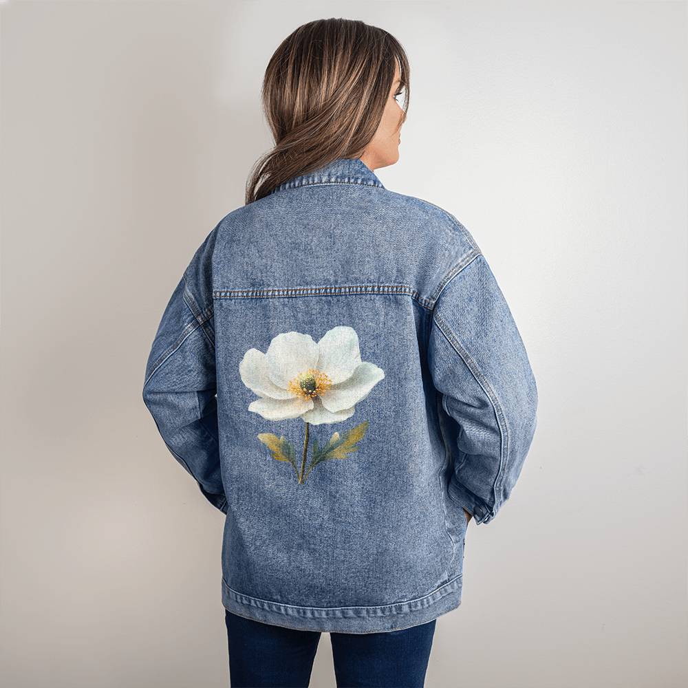 Custom-designed Floral Oversized Women's DTG Jacket - Plant Lover Gift