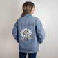 Vintage Sunflower Oversized Women's DTG Denim Jacket