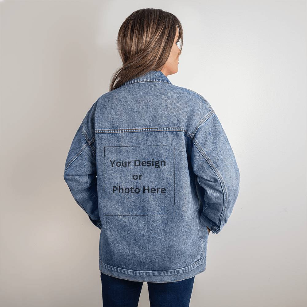 Personalized Oversized women's DTG Denim Jacket