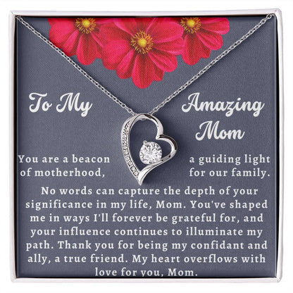 Custom Christmas Necklace Gift To Mom - Forever Love Necklace To My Amazing Mom - Giftsmojo
