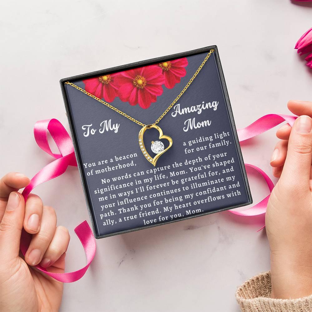 Custom Christmas Necklace Gift To Mom - Forever Love Necklace To My Amazing Mom - Giftsmojo
