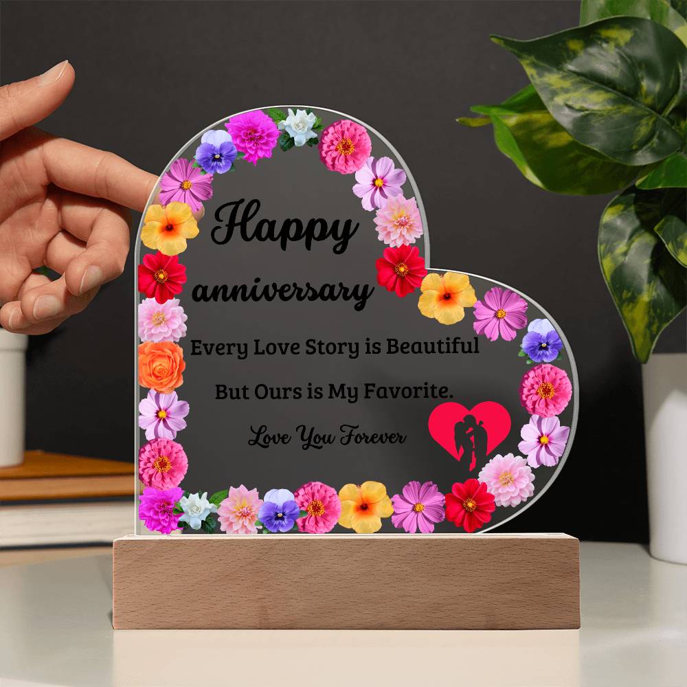 Anniversary Heart Acrylic Plaque