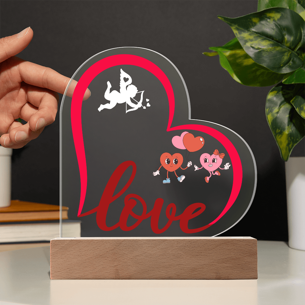 Love Heart Acrylic Plaque Gift for couple