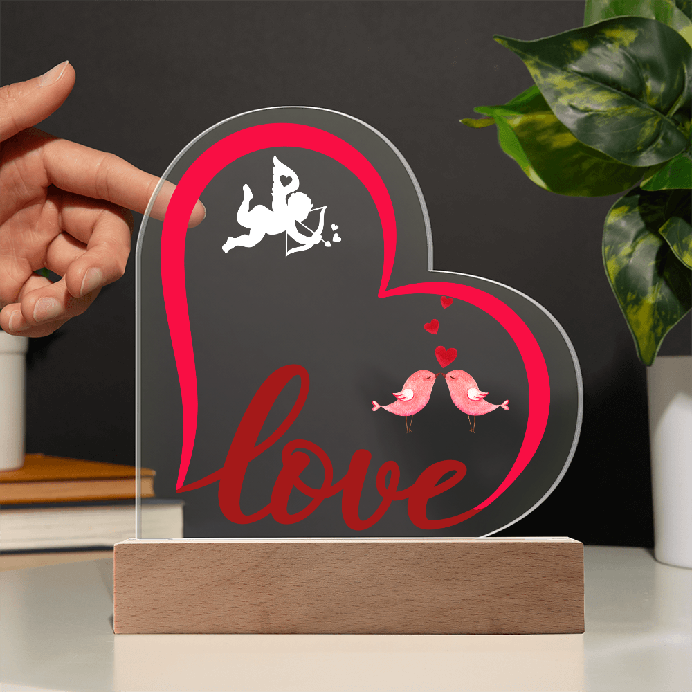 Valentine Love Heart Acrylic Plaque For Couple