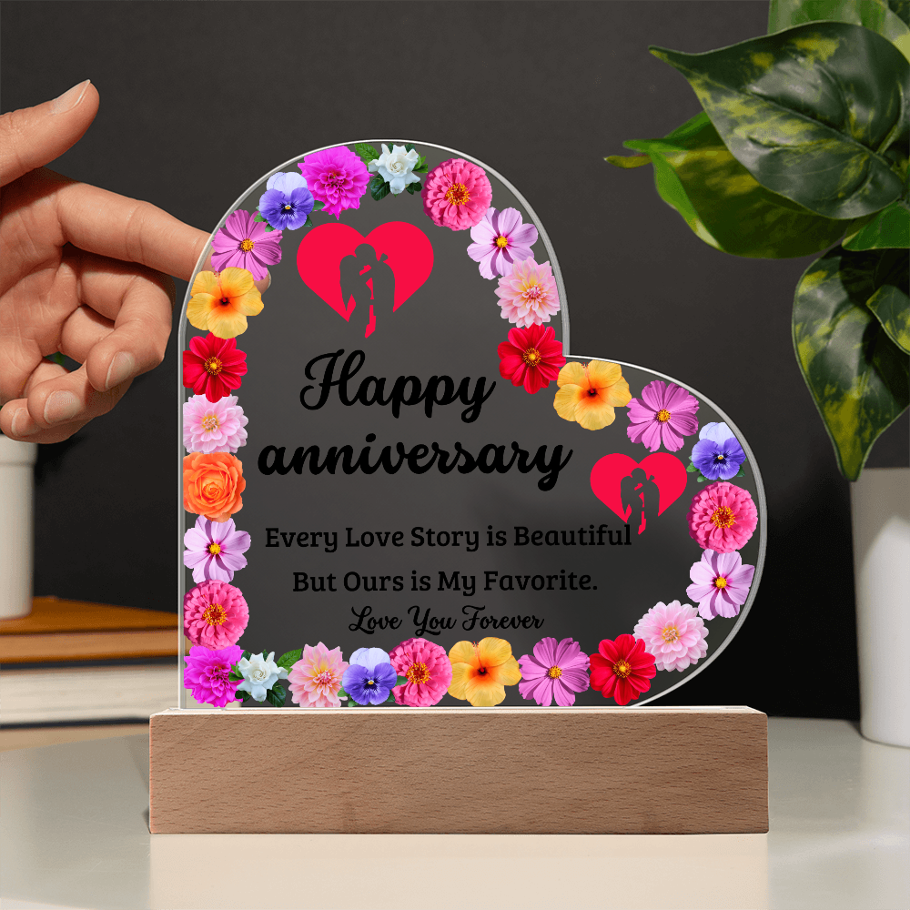 Couple Anniversary Heart Acrylic Plaque