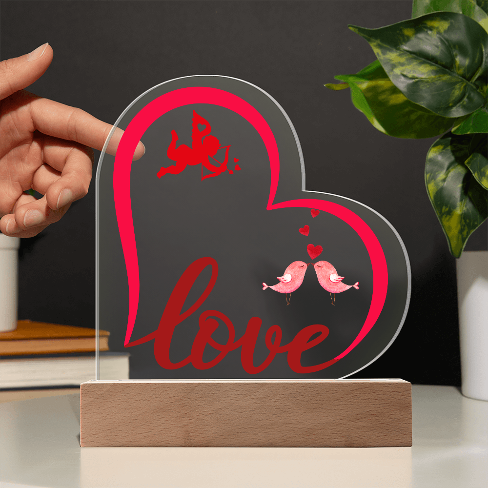 Valentine Love Heart Acrylic Plaque For Couple