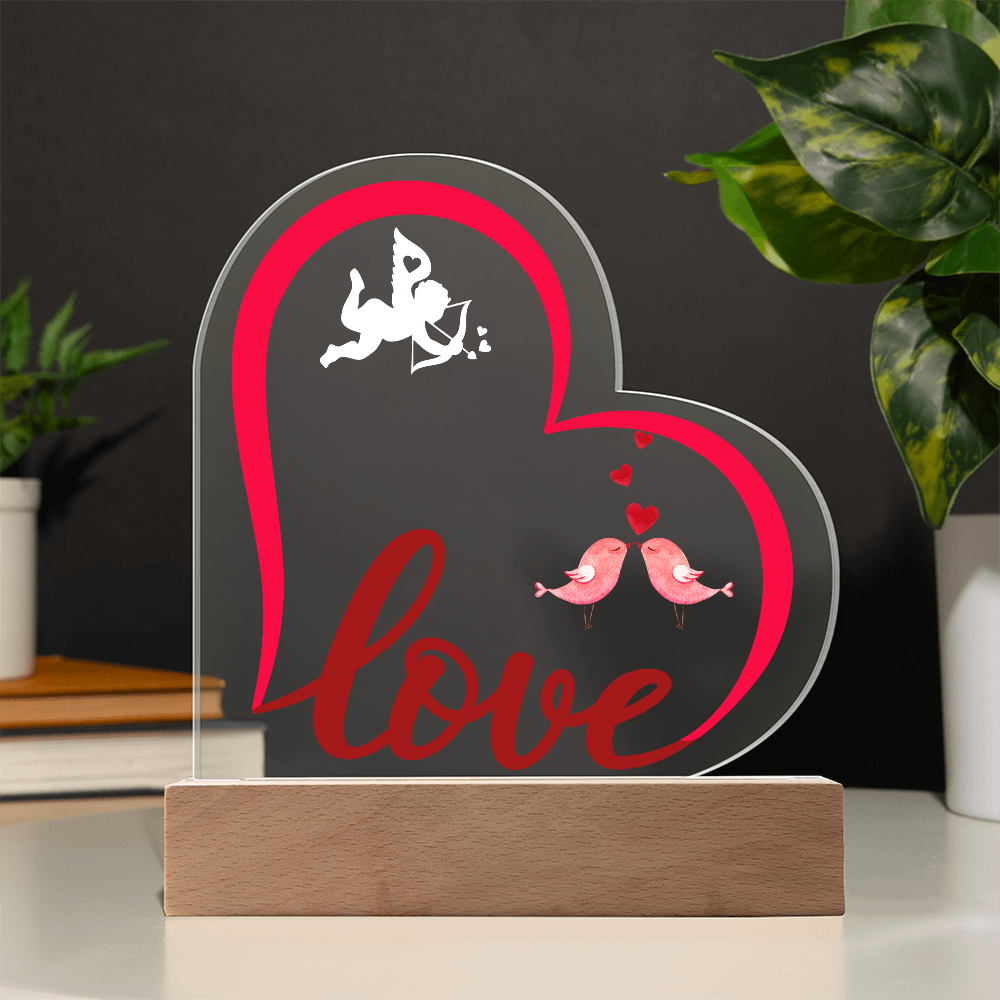 Valentine Love Heart Acrylic Plaque For Couple