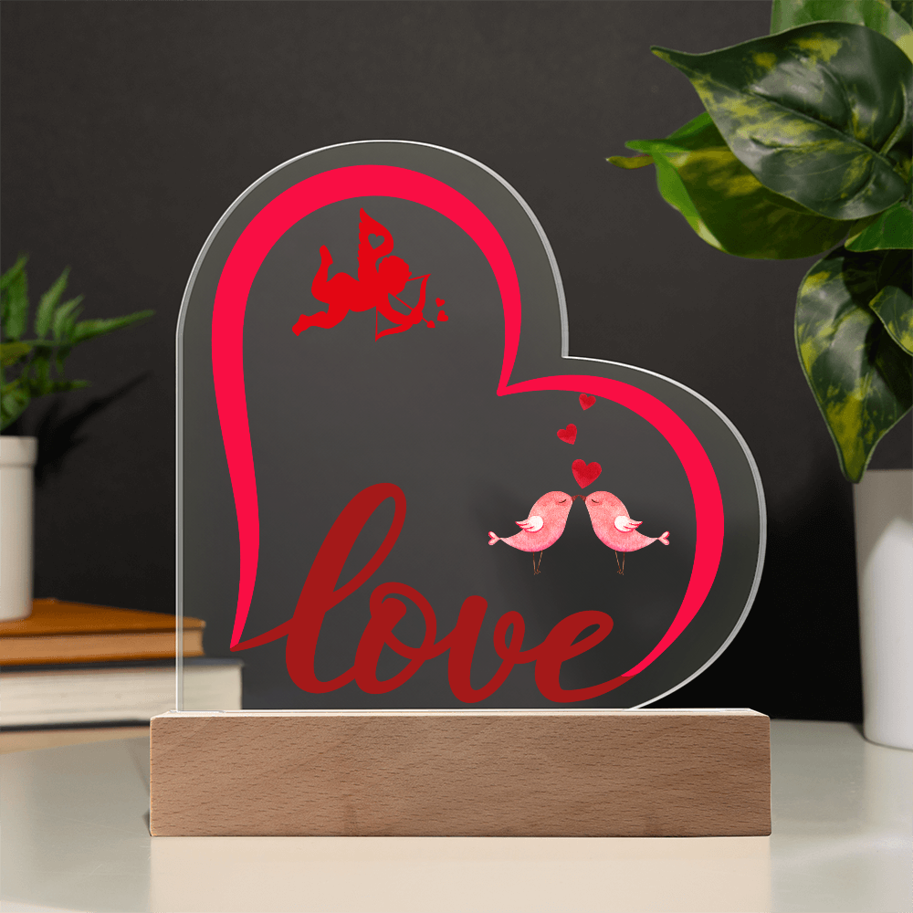 Valentine Love Heart Acrylic Plaque For Couple