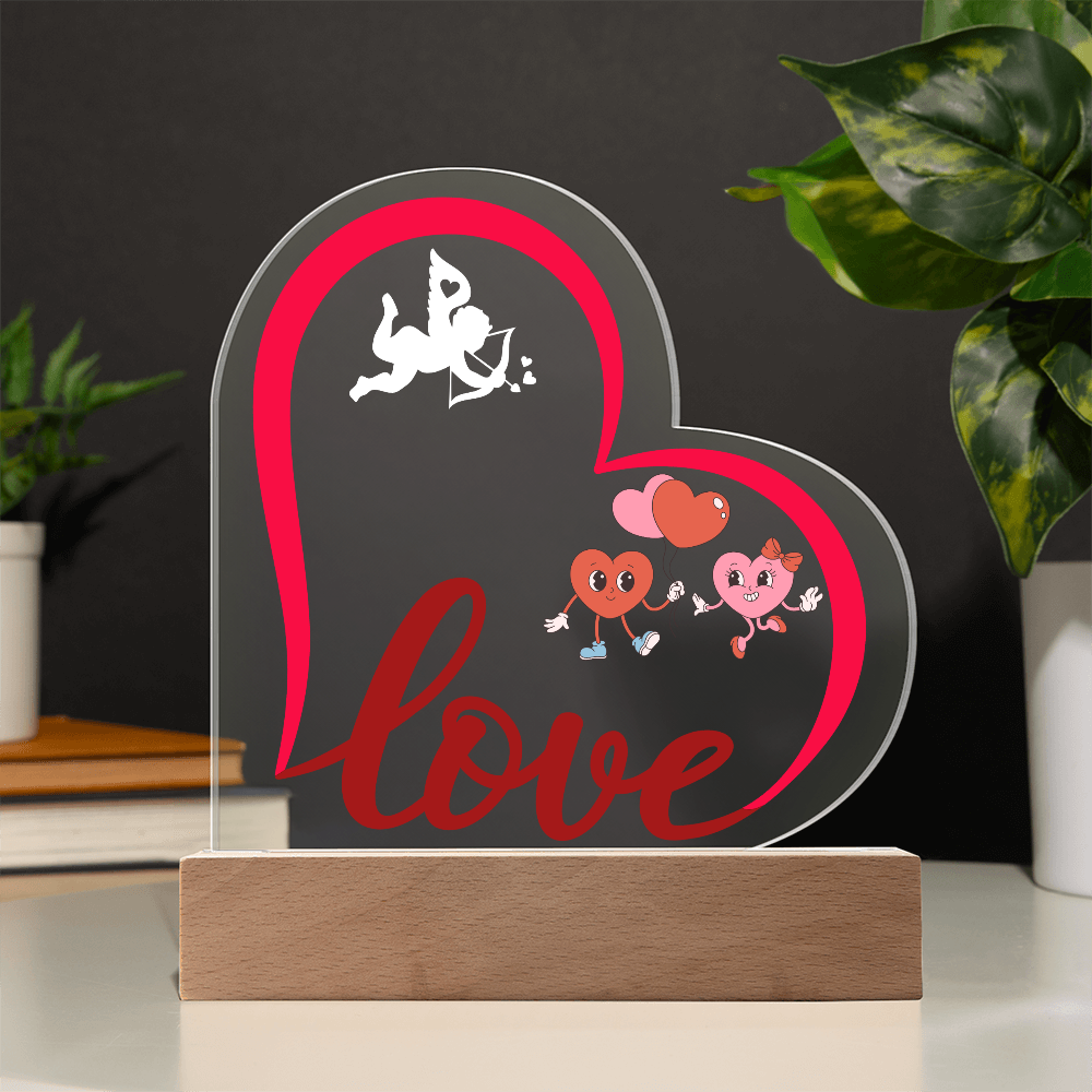 Love Heart Acrylic Plaque Gift for couple