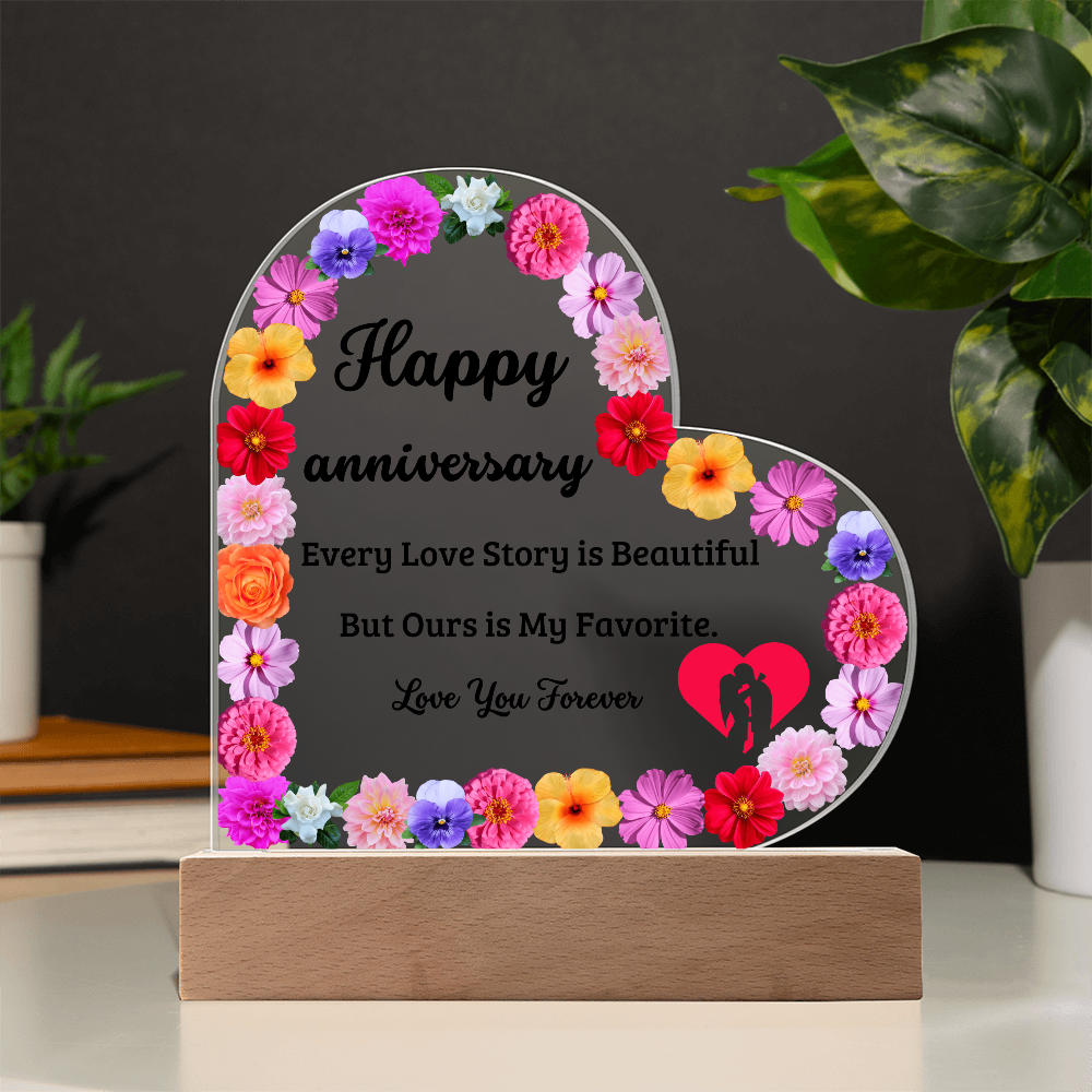 Anniversary Heart Acrylic Plaque