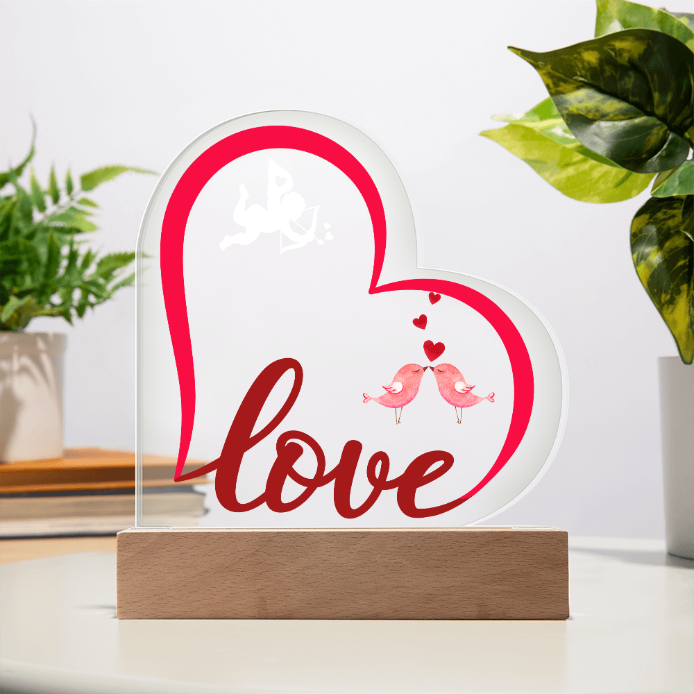 Valentine Love Heart Acrylic Plaque For Couple