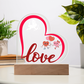 Love Heart Acrylic Plaque Gift for couple