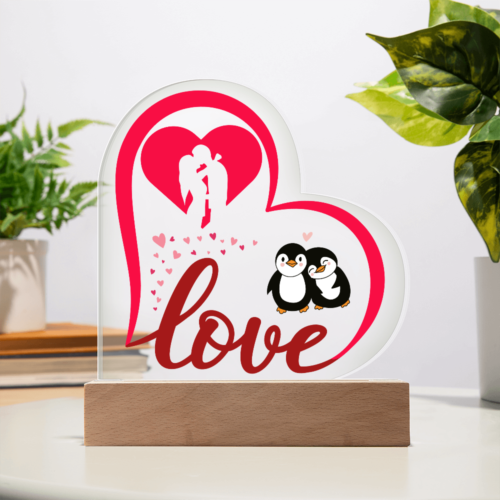 Love You Heart Acrylic Plaque