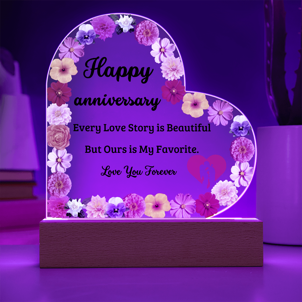 Anniversary Heart Acrylic Plaque