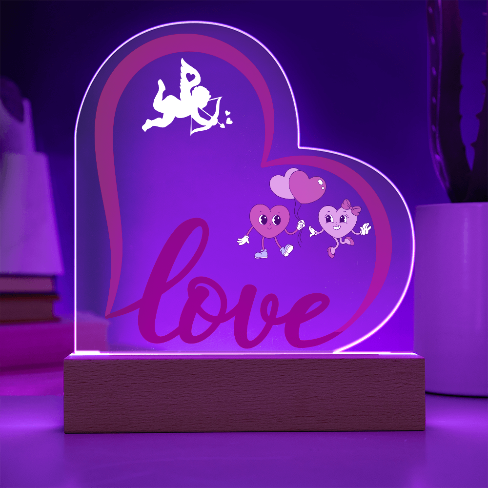 Love Heart Acrylic Plaque Gift for couple