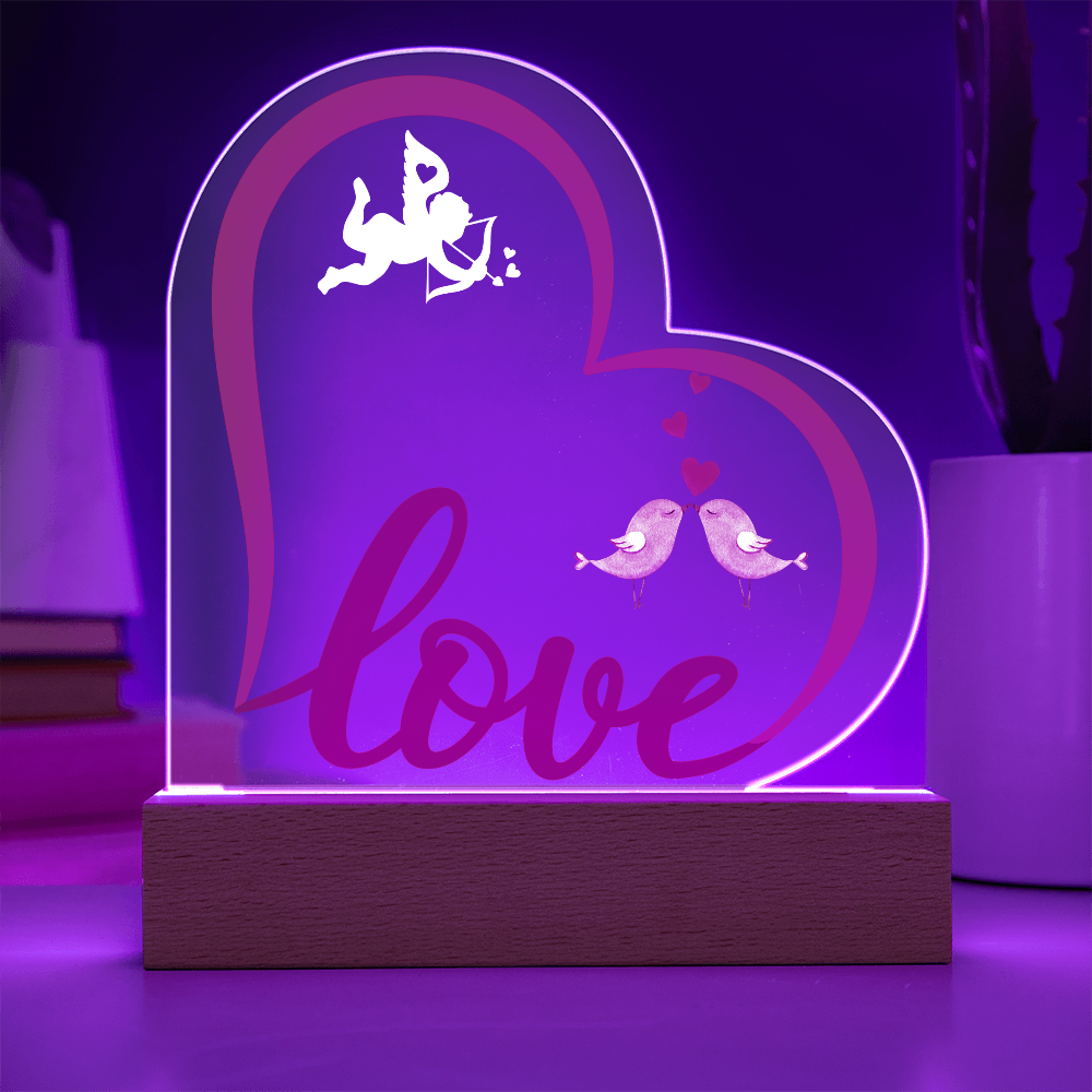 Valentine Love Heart Acrylic Plaque For Couple