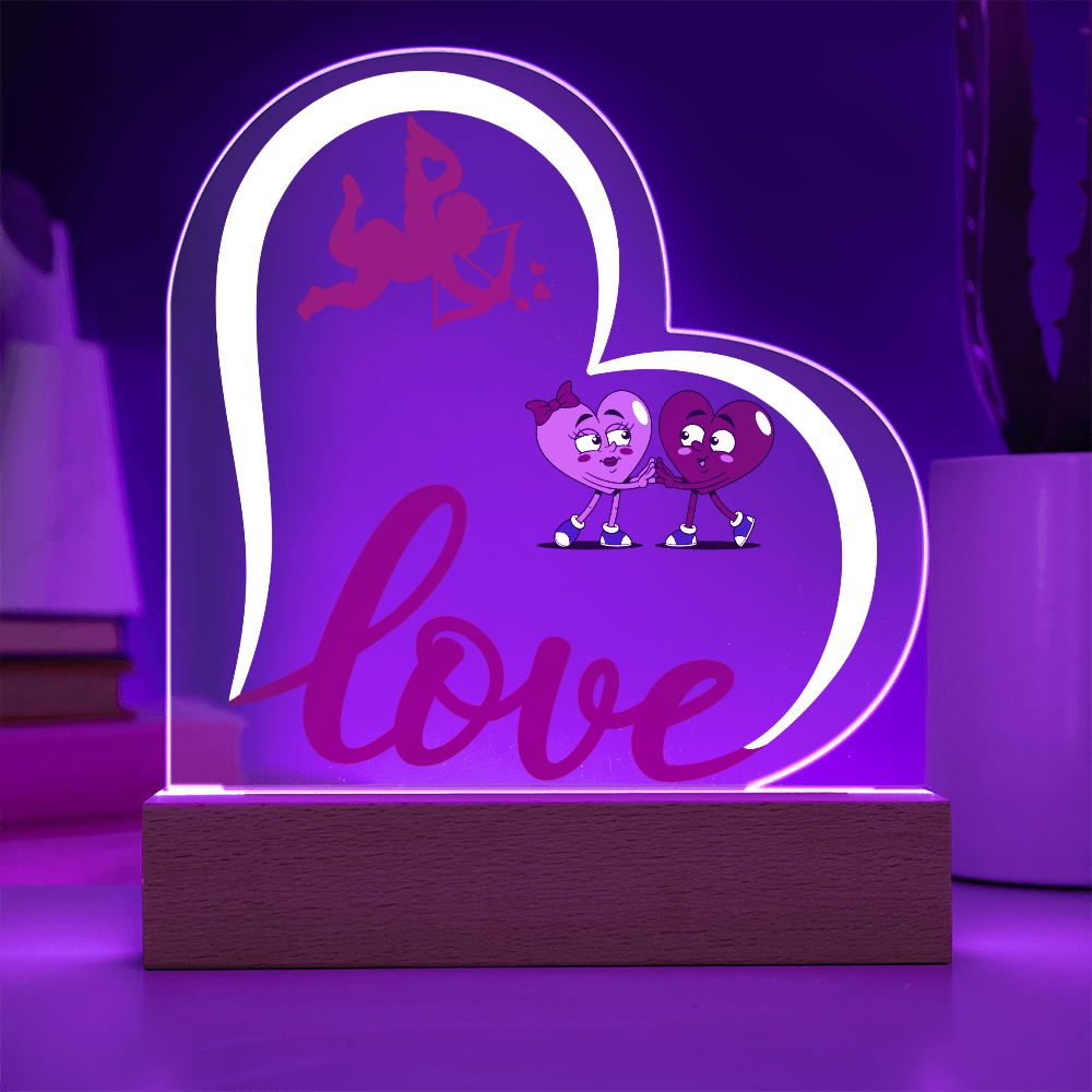 Valentine Love Heart Acrylic Plaque For Couple