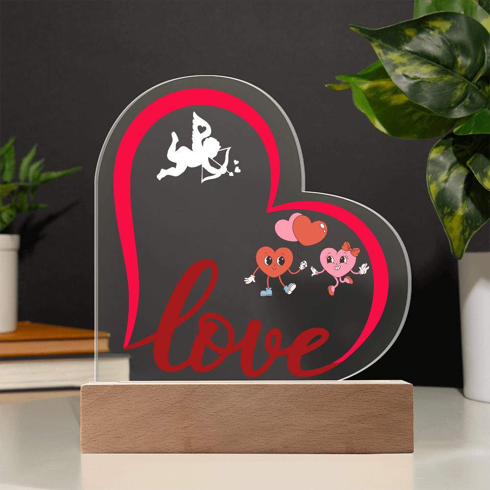 Love Heart Acrylic Plaque Gift for couple