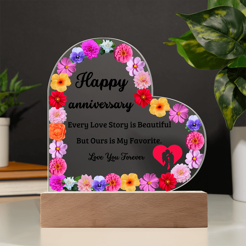 Anniversary Heart Acrylic Plaque