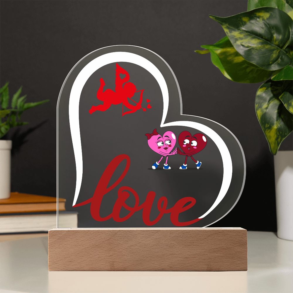 Valentine Love Heart Acrylic Plaque For Couple