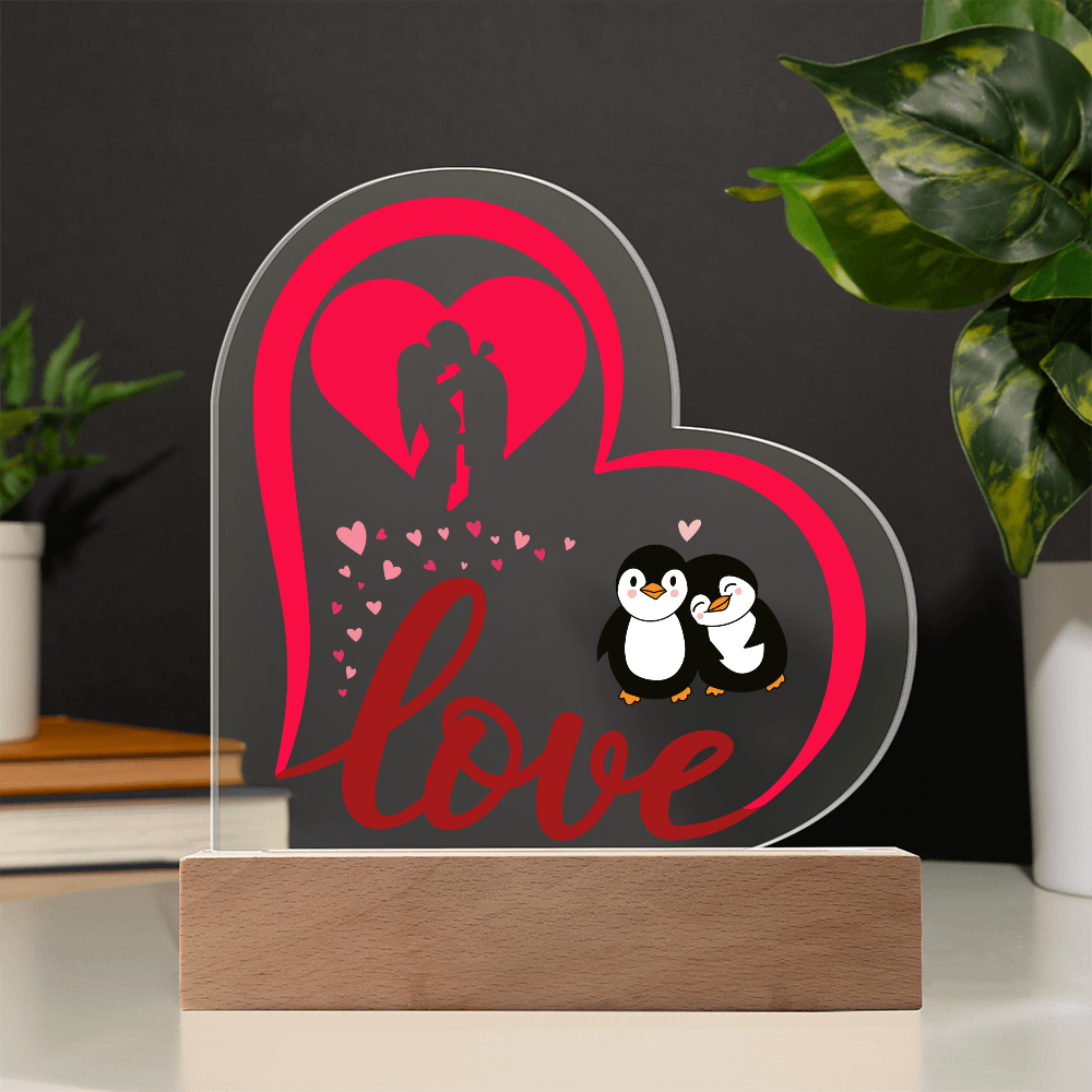 Love You Heart Acrylic Plaque