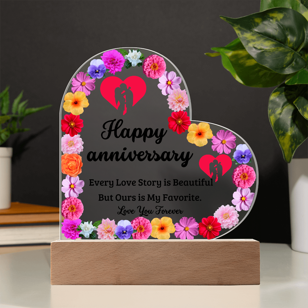 Couple Anniversary Heart Acrylic Plaque