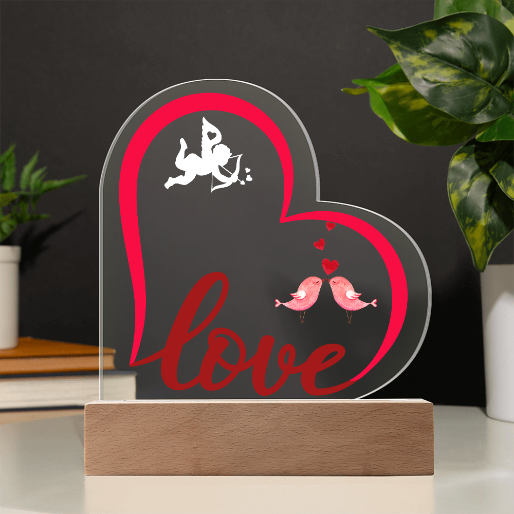 Valentine Love Heart Acrylic Plaque For Couple