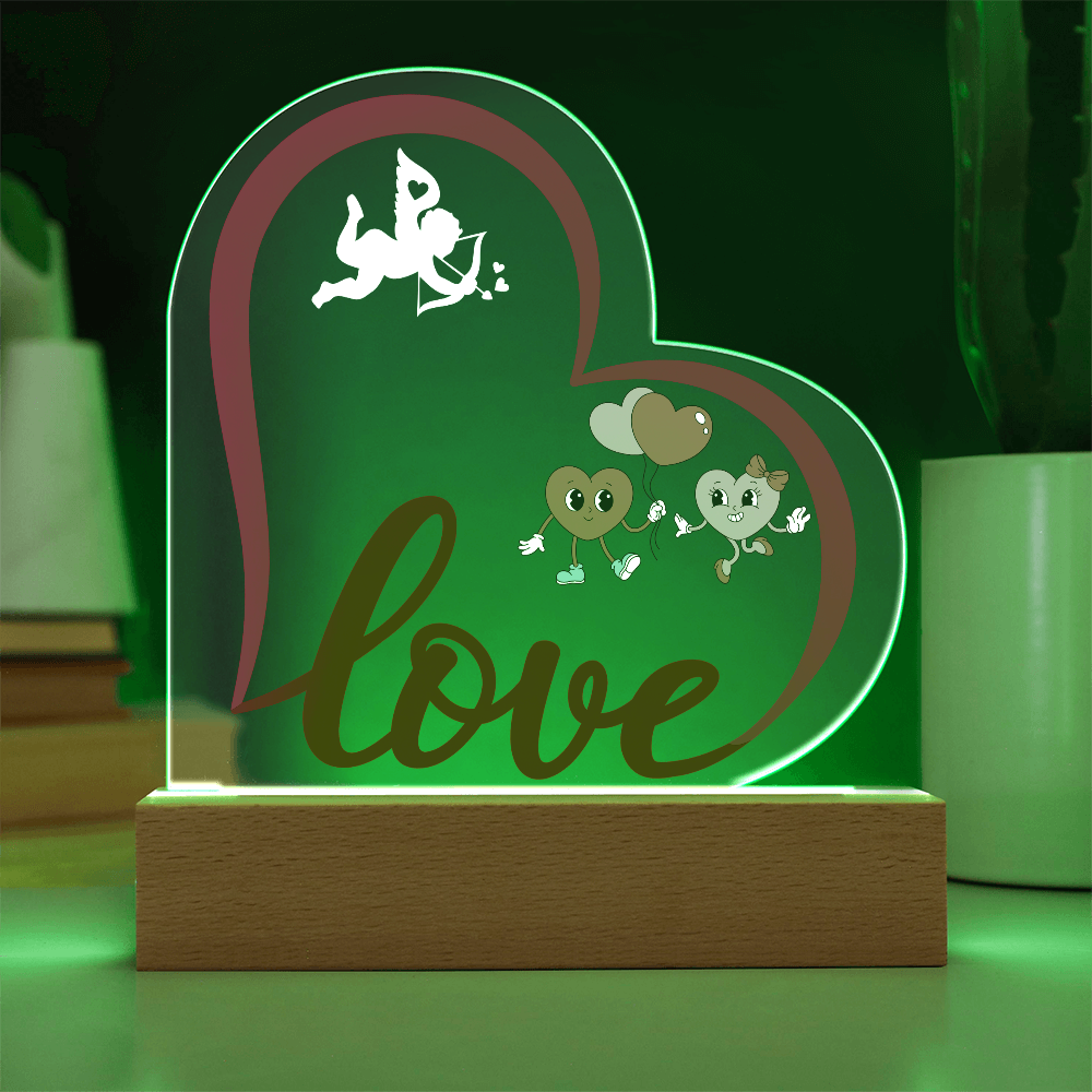 Love Heart Acrylic Plaque Gift for couple