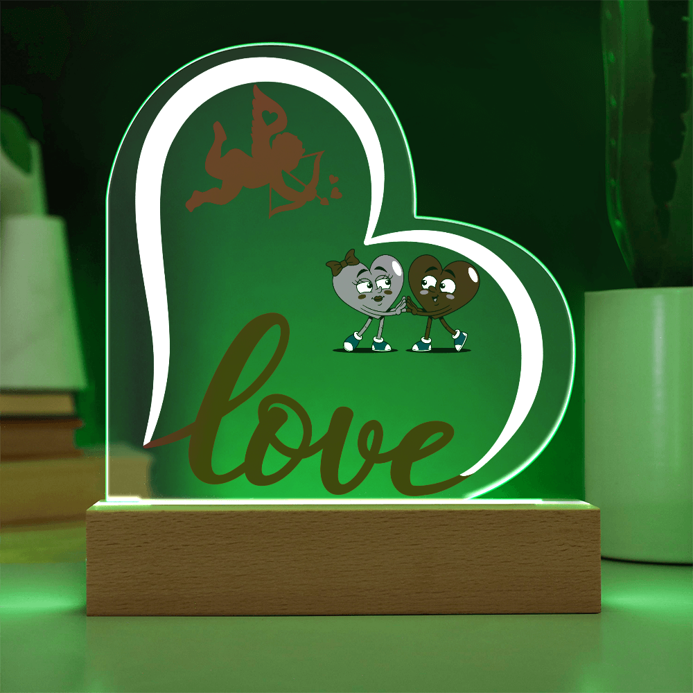 Valentine Love Heart Acrylic Plaque For Couple