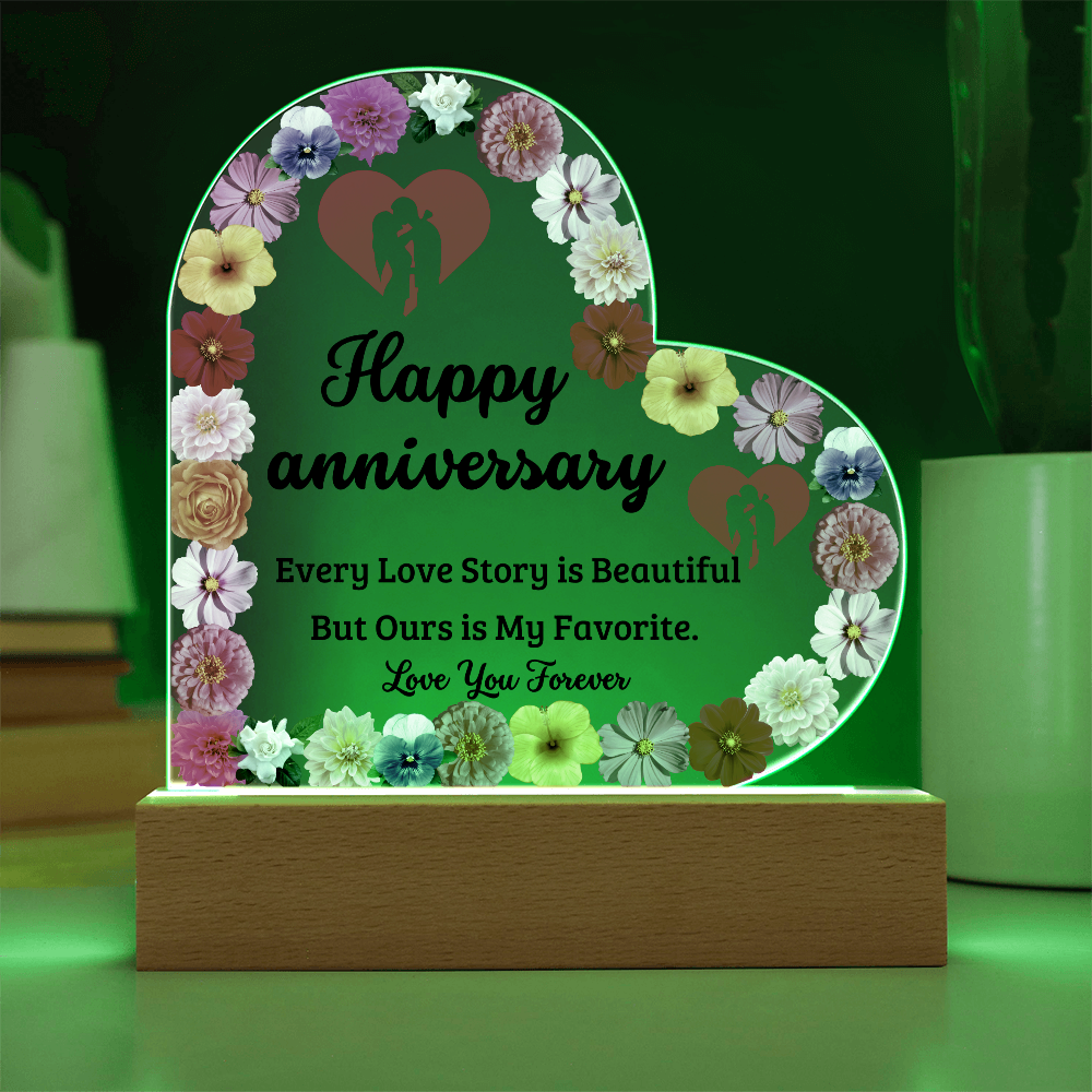 Couple Anniversary Heart Acrylic Plaque