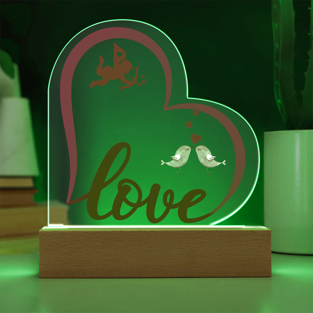 Valentine Love Heart Acrylic Plaque For Couple