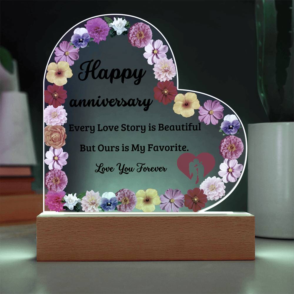 Anniversary Heart Acrylic Plaque