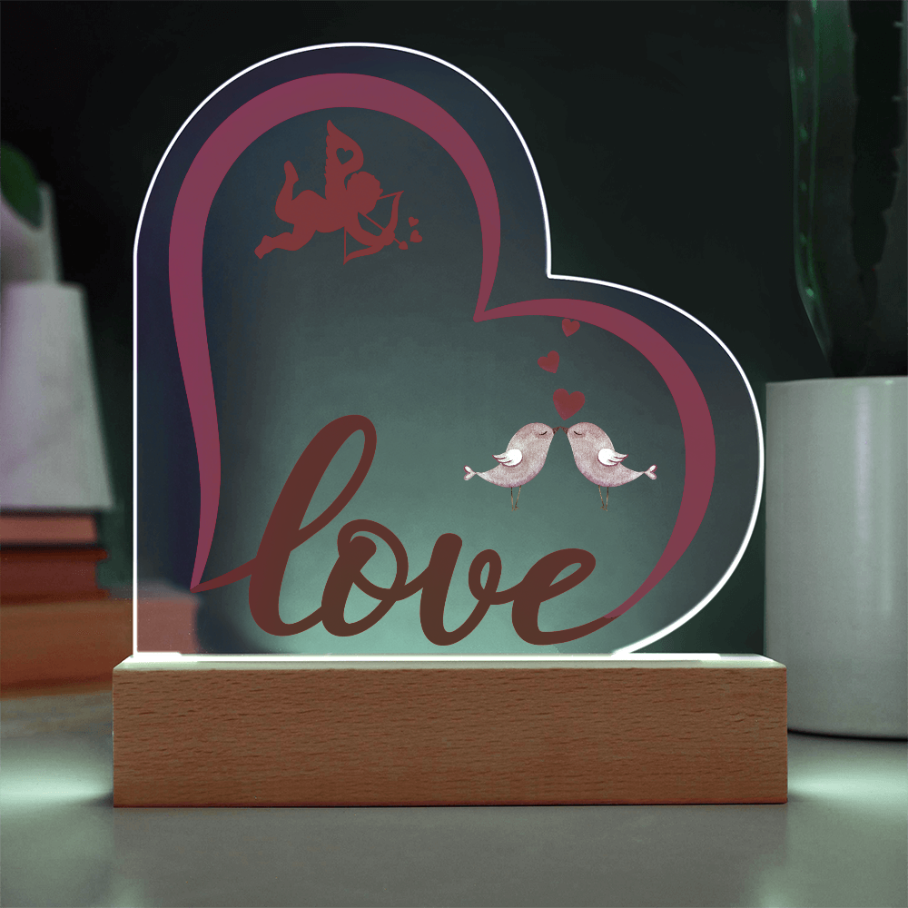 Valentine Love Heart Acrylic Plaque For Couple