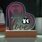 Love You Heart Acrylic Plaque